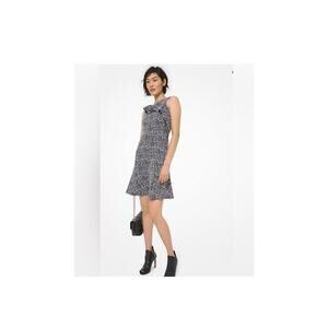 Women's Michael Kors Tweed Jacquard Ruffled Dress XL NWT Black and White Classic